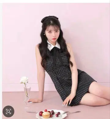 M me eme / 비쥬 리본 미니 원피스 블랙