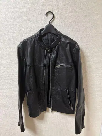 남성용 싱글 라이더 자켓 블랙