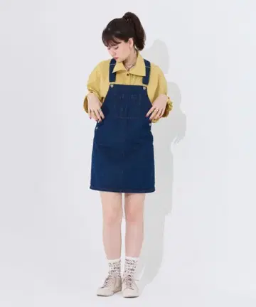 TINA:JOJUN 데님 살로펫 스커트 네이비 M 사이즈
