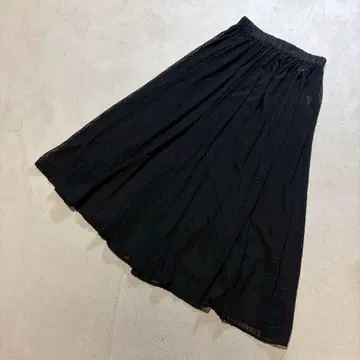 inconnue 도트 샤 스커트 플레어 스커트 안감 부속 없음
