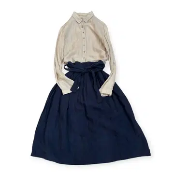 nest robe 네스트로브 린넨 원피스 네이비 베이지