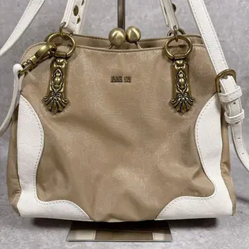 ANNA SUI 2way 가마구치 숄더백 팔라스 나일론 베이지