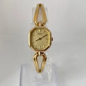 작동 SEIKO 옥타곤 손목시계 골드 빈티지 엘레강트