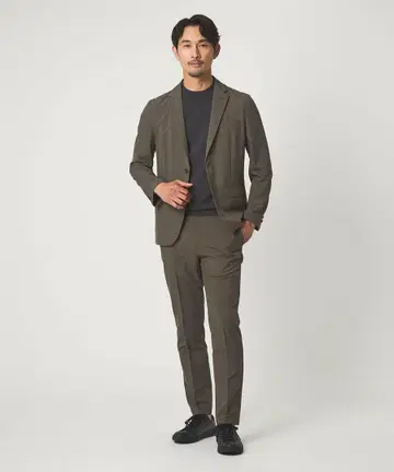 남성용 캐주얼 수트 셋업 카키