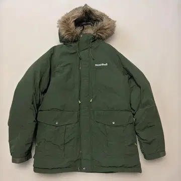 새상품급 mont-bell 로건 다운 파카 2WAY 사이즈 L 카키