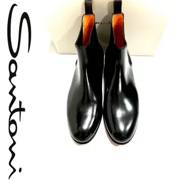 새상품 SANTONI 산토니 최고급 라인 23.6만 엔 사이드 고어 부츠