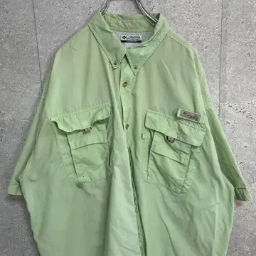 컬럼비아 PFG 그린 낚시 셔츠 반팔 아웃도어 2XL