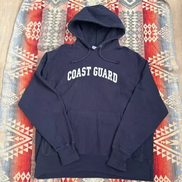 champion 레어 리버스 위브 후드티 COAST GUARD XL