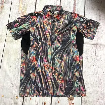 OAKLEY 골프웨어 반팔 셔츠 올 패턴 남성용 L 사이즈