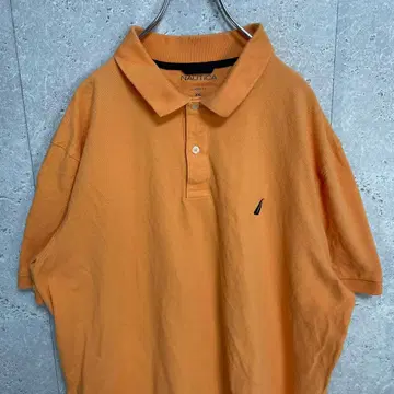 노티카 자수 로고 오렌지 빅사이즈 피케 셔츠 2XL