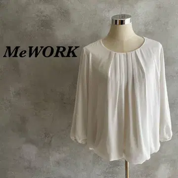 [빅 사이즈] MeWORK 아오키 블라우스 턱 출퇴근 화이트 377