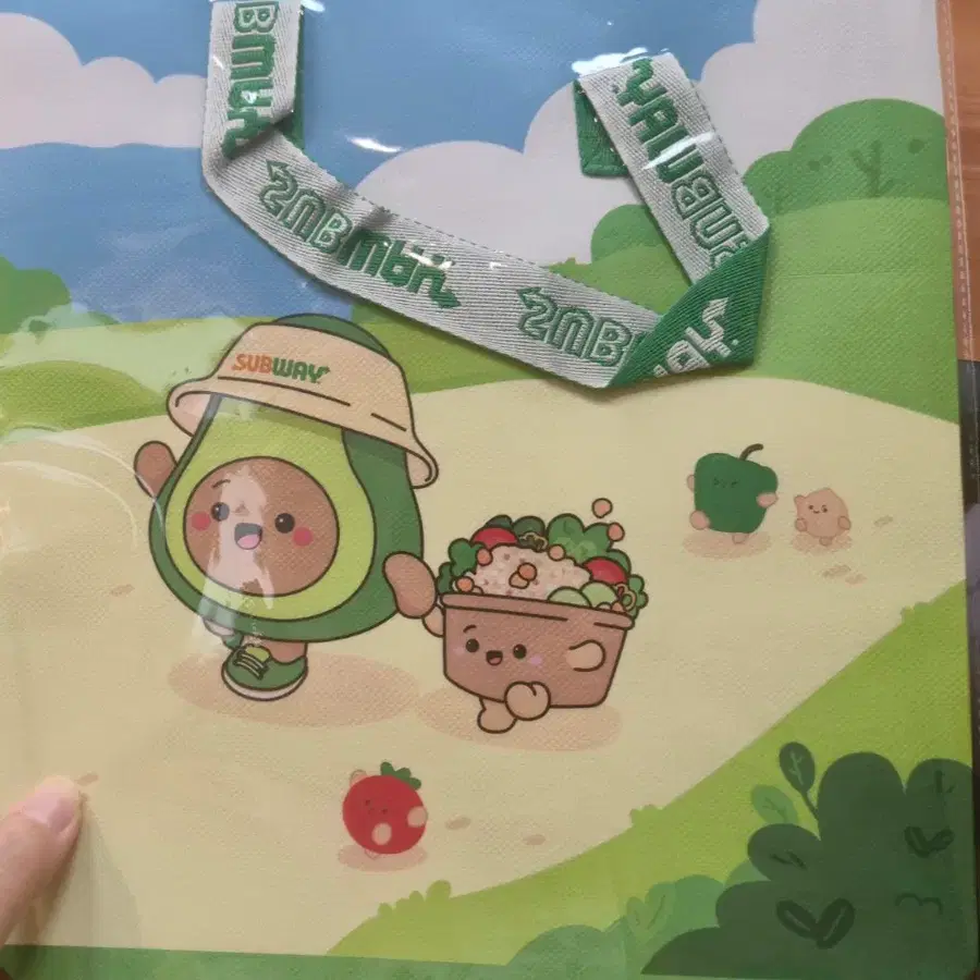 서브웨이 에코백 아보카도 디자인