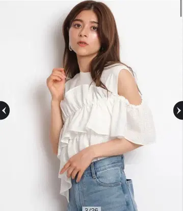 Mystrada 아지메 도킹 티셔츠 슬리브리스 프릴