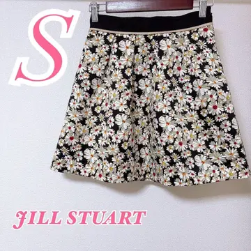 JILL STUART 질스튜어트 꽃무늬 플레어 스커트 블랙 S