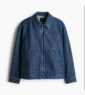 H&M 루즈핏 데님 자켓 남성용 다크 데님 블루 XS