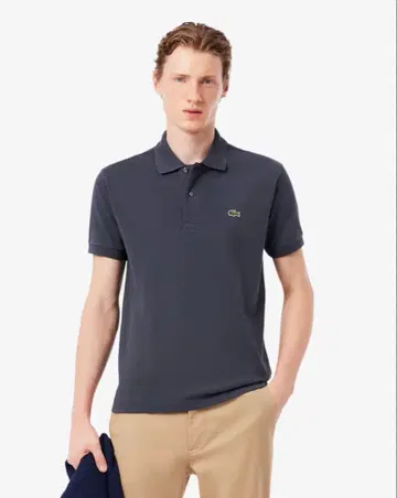 미사용 새상품 LACOSTE 남성용 피케 셔츠 다크 그레이 택 포함 L1212