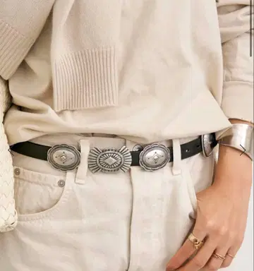 [ PUNTOVITA ] BLACK CONCHO BELT