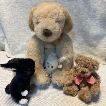 봉제 인형 4개 세트 강아지 토끼 곰