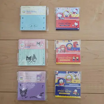 산리오 메모지 묶음 판매 키티 쿠로미 키키라라 오리 페클