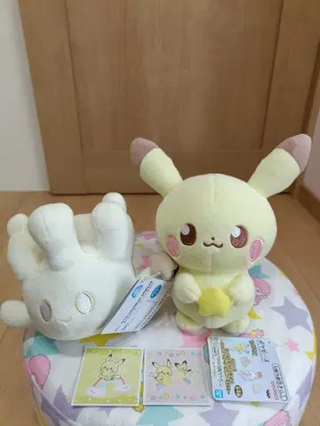 포켓몬 포케피스 피카츄 & 마호밀 봉제 인형 (씰 덤 포함)