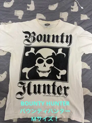 초레어 M! BOUNTY HUNTER 스컬 T셔츠 화이트 바운티 헌터
