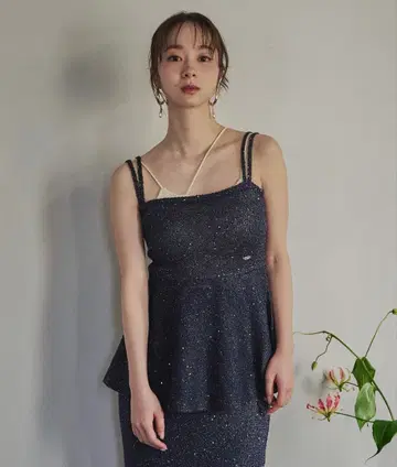 [ mideal ] 스팽글 페플럼 뷔스티에