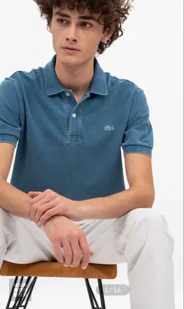 LACOSTE 라코스테 도서 인디고 블루 피케 셔츠 (남성용)