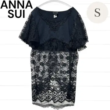 ANNA SUI 안나수이 레이스 절개 상의 튜닉 블랙 S 사이즈