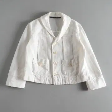 랄프 로렌 린넨 코튼 셔츠 자켓 더블 포켓 아이보리색 새상품급