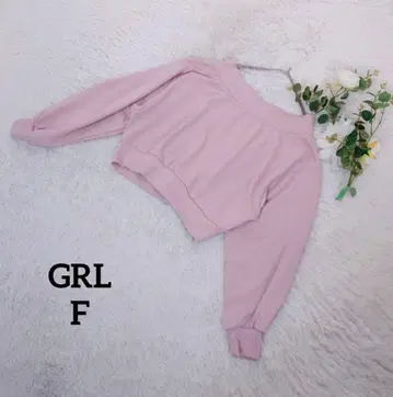 그레일 크롭 맨투맨 (F) 핑크 모크넥 캐주얼