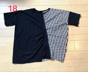 18 zucca 도킹 T셔츠 블랙 깅엄 체크
