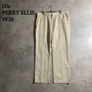 00s PERRY ELLIS 린넨 라이크 슬랙스 W36 베이지