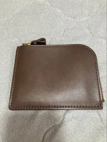 츠치야 가방 가죽 L자 지퍼 미니 지갑 브라운