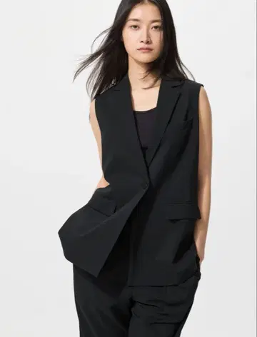 UNIQLO 테일러드 베스트 블랙 M