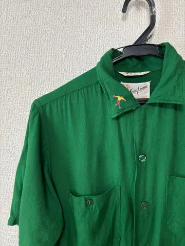 50s 60s 킹 루이 볼링 셔츠 그린 빈티지