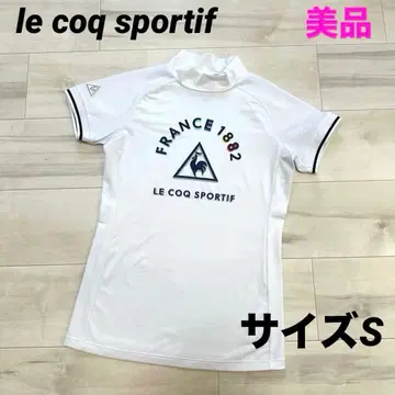 [ 새상품급 ] 르꼬끄 스포르티브 골프 반팔 모크넥 셔츠 화이트 사이즈 S