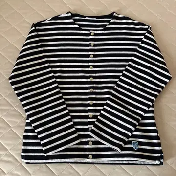 BEAMS ORCIVAL 보더 스냅 버튼 가디건