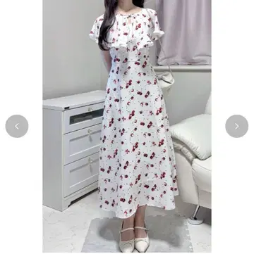 시마무라 체리 패턴 원피스 S 사이즈