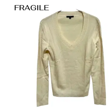 B0394FRAGILE 긴팔 니트 스웨터 V넥 갸루 심플 비즈니스 데이트