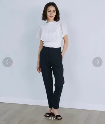 [ INED ] 슬림 레그 팬츠 차콜 그레이 5호