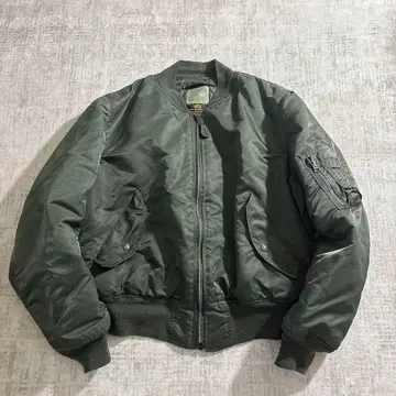 90s ALPHA MA-1 플라이트 자켓 USA제 카키 L 사이즈