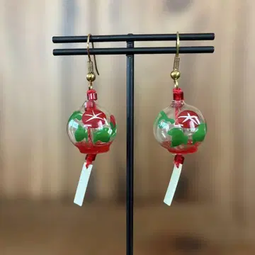 풍경 귀걸이 유리 공예 시노하라 마루요시 풍경 에도 풍경 주입 성형 빈티지 제품