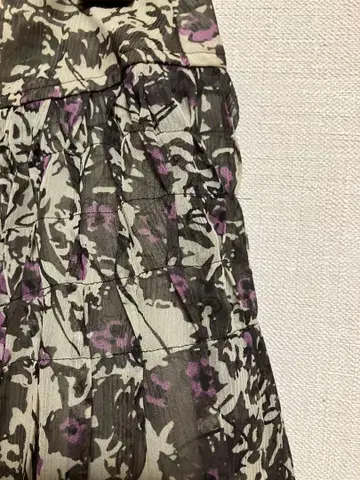 온워드 자유구 꽃무늬 쉬폰 플레어 스커트
