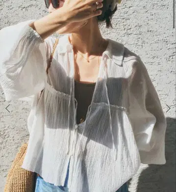 plage Crepe BOHO 블라우스 화이트 택 포함 새상품