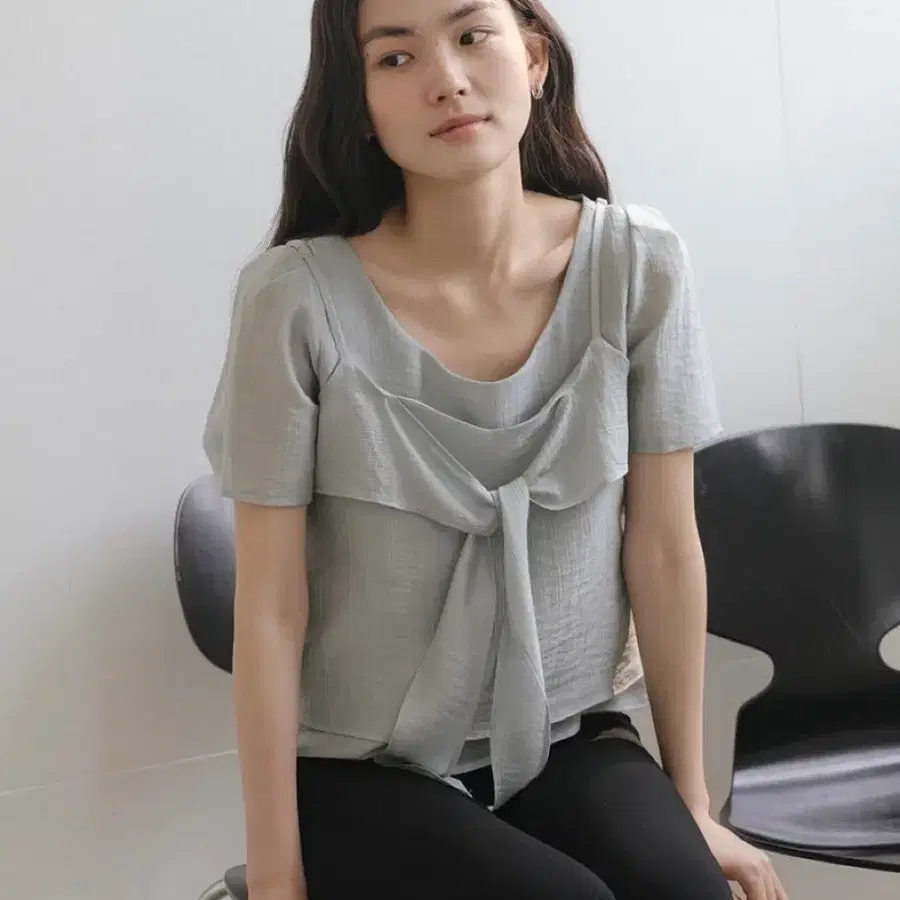 틸아이다이 뷔스티에 세트 블라우스 민트 (Bustier SET layered blouse)