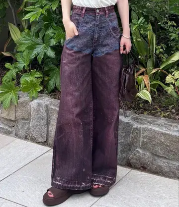 amerivintage FAKEDENIM DOUBLEWAIST PANTS