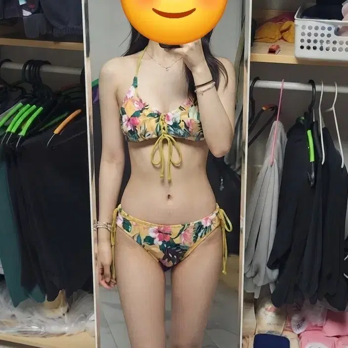 꽃무늬 비키니 옐로우