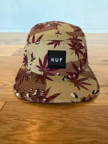HUF 캡 5패널 리프 무늬 카모플라쥬