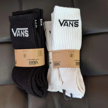 VANS 남성용 삭스 6족 세트 블랙 화이트