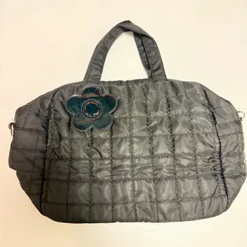 MARY QUANT 퀼팅 토트백 블랙